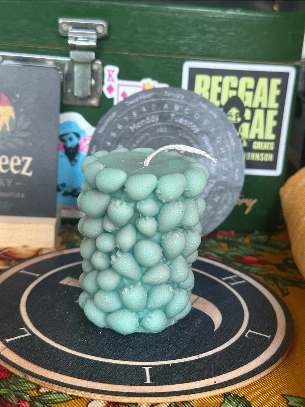 Blue Strawberry Candle